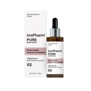 INOPHARM PURE ELEMENTS Stangrinantis serumas veidui su biosacharidų tirpalu 5% ir peptidais, 30 ml