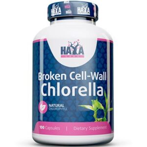 Haya Labs Broken Cell Wall Chlorella (Chlorelė) 100kaps.
