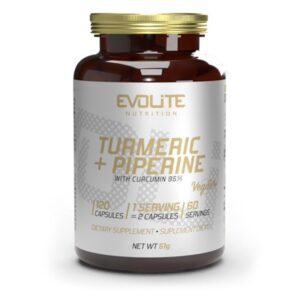 EvoLite Turmeric+Piperine 120 kaps. (Ciberžolės, juodųjų pipirų ekstraktas)